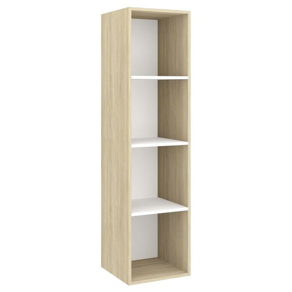 vidaXL TV Cabinet Set of 2 White and Sonoma Oak Engineered Wood