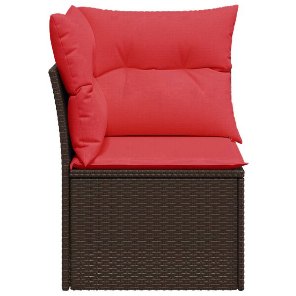 vidaXL Garden Sofa with Cushion Brown 62 x 62 x 69 cm poly rattan
