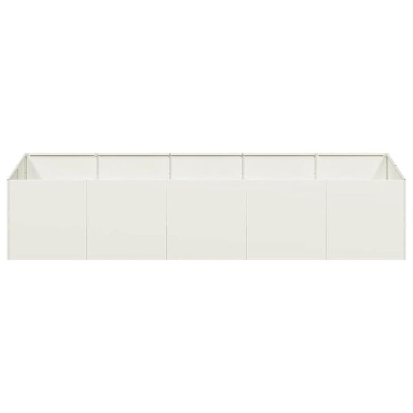 vidaXL Planter White Cold-rolled steel Large Durable Planter