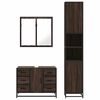 vidaXL Bathroom Furniture Set Brown Oak Engineered Wood, Metal, Glass