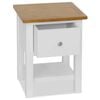 vidaXL Nightstand Natural and white Solid oak top and solid pinewood frame