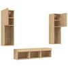 vidaXL TV Wall Unit Set of 5 Sonoma Oak Engineered Wood, Glass Medium
