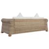 vidaXL Sofa Set Natural and cream white Natural rattan and solid mango wood