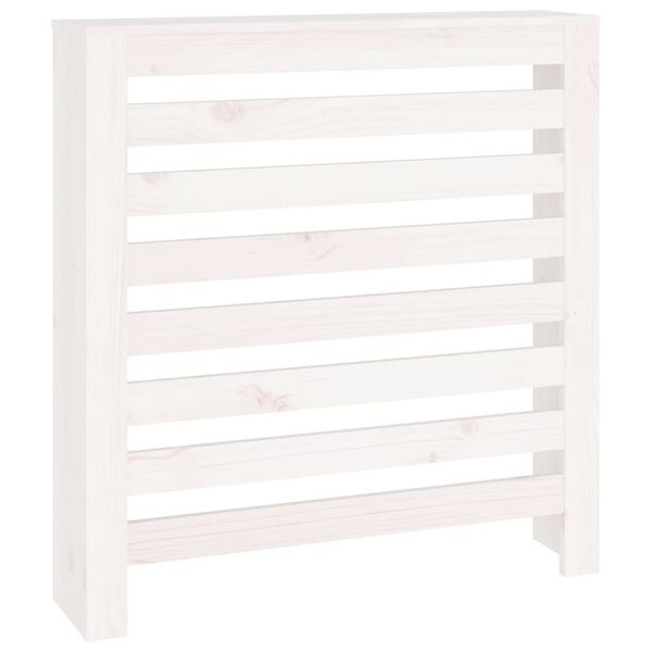 vidaXL Radiator Cover White 31.3x7.5x33.1" Solid Wood Pine