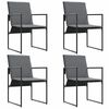 vidaXL Garden Chairs 4 pcs Black and anthracite 50.5 x 59 x 81.5 cm