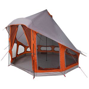 vidaXL Family Tipi Tent Folding Grey and Orange 404 x 370 x 270 cm