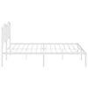 vidaXL Bed Frame White Powder-Coated Steel Double Bed Frame