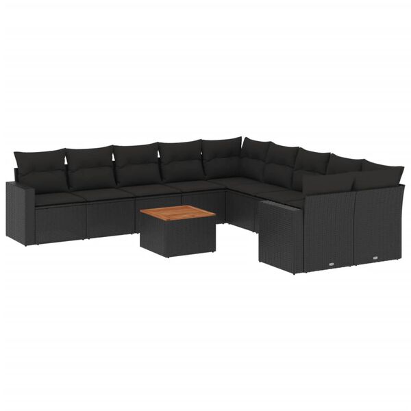 vidaXL Garden Sofa Set Black