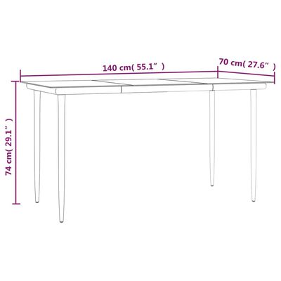 vidaXL 5 Piece Patio Dining Set Poly Rattan