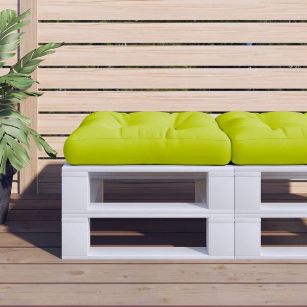 vidaXL Pallet Cushion Bright Green Polyester 23.6 x 23.6 x 4.7 in