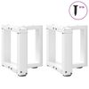 vidaXL Coffee Table Leg White Powder-coated steel Standard Levelers
