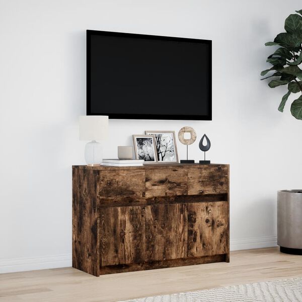 vidaXL TV Cabinet Smoked oak Engineered wood Medium TV Cabinet