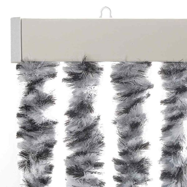 vidaXL Fly Curtain Grey and Black and White 22.0x78.7" Chenille