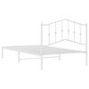 vidaXL Bed Frame White Steel Single Bed Frame Rectangular Modern