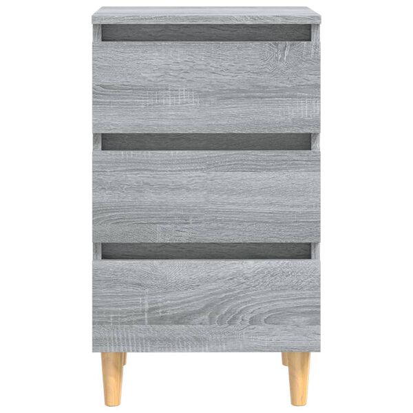 vidaXL Bed Cabinet Set of 2 Grey Sonoma