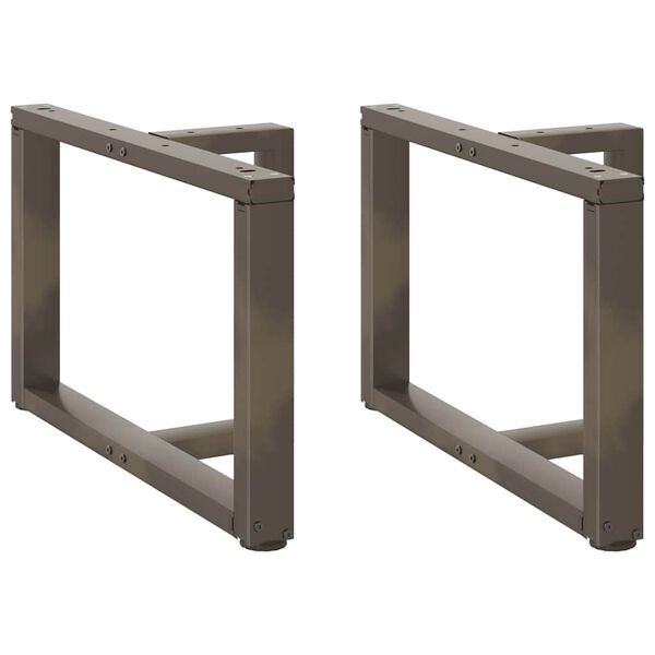 vidaXL Coffee Table Legs T-Shaped&nbsp;2 pcs Natural Steel 23.6 x 9.8 x (16.5-16.9) " Steel