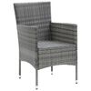 vidaXL Dining Set Grey PE Rattan 5-Piece Set Lightweight
