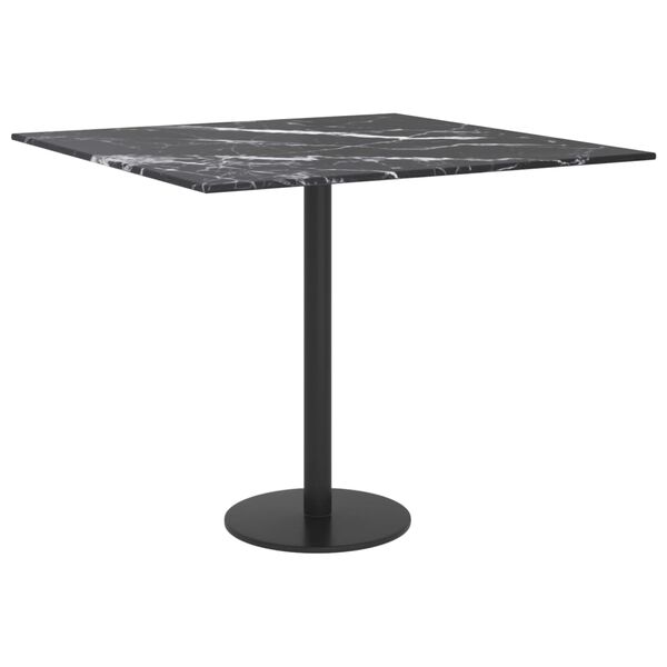 vidaXL Table Top Black with Marble Design Tempered Glass Medium Durable