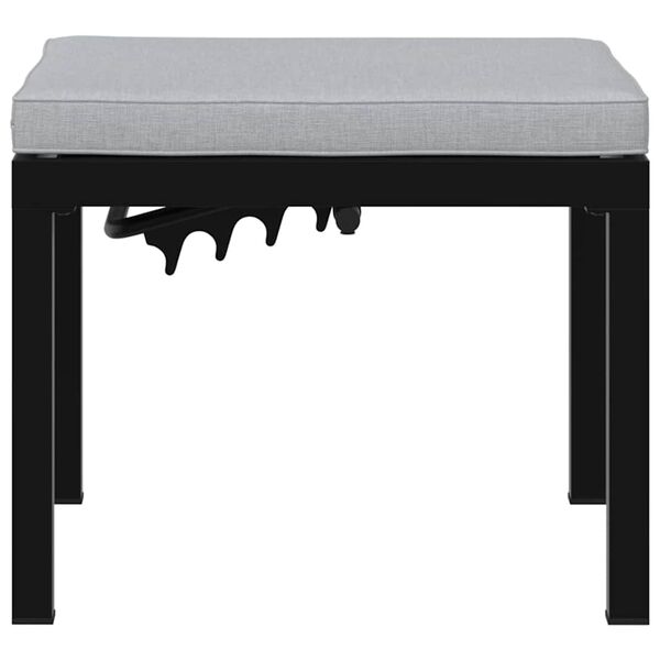 vidaXL Garden Stool Black Powder-Coated Steel Standard