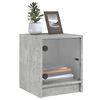vidaXL Bedside Cabinet Concrete Grey Engineered Wood, Glass