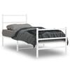 vidaXL Bed Frame White Powder-Coated Steel Small Twin Bed Frame