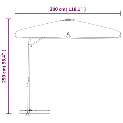 vidaXL Outdoor Parasol with Steel Pole 118.1" Sand White