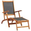 vidaXL Deck Chair Black Acacia wood Standard Ergonomic Deck Chair