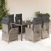 vidaXL Garden Dining Set Grey Poly Rattan Large Seats Many