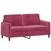 vidaXL Sofa Set Wine Red Velvet, Metal, Textilene, Plywood 2-Seater