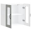 vidaXL Kitchen Wall Cabinet Concrete gray Engineered wood and glass