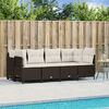 vidaXL Garden Sofa Set Brown, Cream White