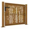 vidaXL Garden Gate 39.4x29.5" Corten Steel Bamboo Design
