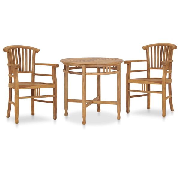 vidaXL Garden Dining Set Natural Teak Solid Teak Wood Medium Durable