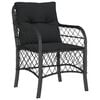 vidaXL Garden Dining Set Black PE rattan 7 Piece Set Removable Covers