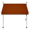 vidaXL Retractable Awning Orange and brown Polyester with PU coating, Steel