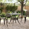 vidaXL Garden Table Bronze Cast aluminum Decorative Inlays Garden Table