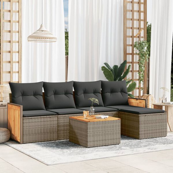 vidaXL Garden Sofa Set Grey