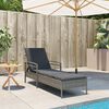 vidaXL Sun Lounger Grey Poly Rattan, Powder-Coated Steel And over