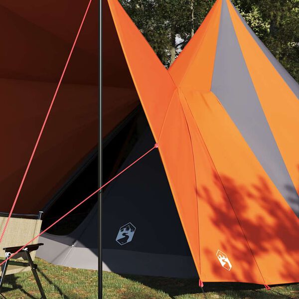 vidaXL Family Tipi Tent Folding Grey and Orange 510 x 690 x 330 cm