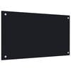 vidaXL Kitchen Backsplash Black 27.6"x15.7" Tempered Glass