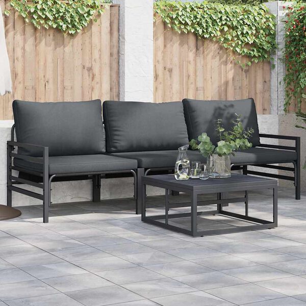 vidaXL Garden Sofa Set Anthracite Steel