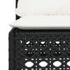 vidaXL Patio Sofa Armless with Cushions Black Poly Rattan