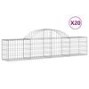 vidaXL Gabion Basket Set of 20 Silver Galvanized Iron