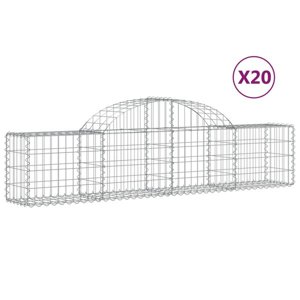 vidaXL Gabion Basket Set of 20 Silver Galvanized Iron