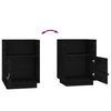 vidaXL Bedside Cabinet Set of 2 Black Solid pine wood, faux leather
