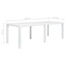 vidaXL Garden Table White Plastic Large Lightweight Garden Table