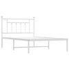 vidaXL Bed Frame White Powder-Coated Steel Twin Bed Frame Rectangular