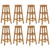 vidaXL Bar Stool Set of 8 Natural wood Solid Acacia wood Standard