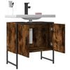 vidaXL Bathroom Sink Cabinet Smoked Oak Engineered Wood, Powder-Coated Steel