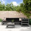 vidaXL Garden Lounge Set Grey Solid pine wood, plywood Medium Modular